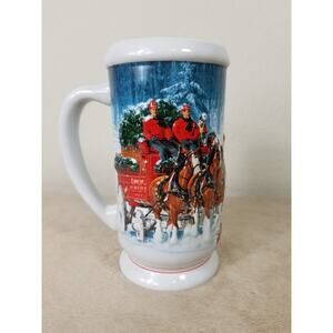 Budweiser Beer Stein Mug Winter's Calm 2007 Handcrafted 7" Brazil Ceramarte Vtg
